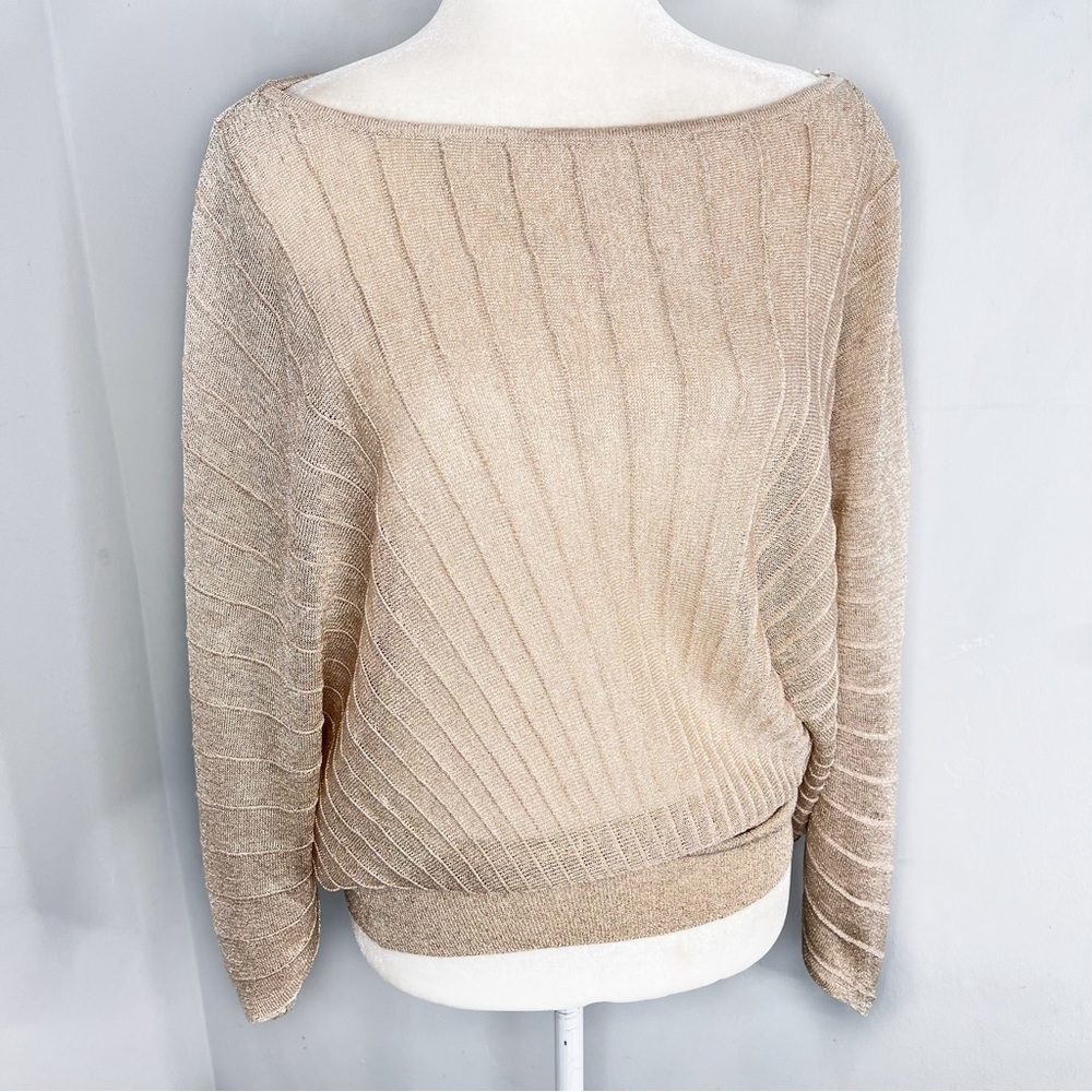 Ramy Brook Beige Ribbed Blouse